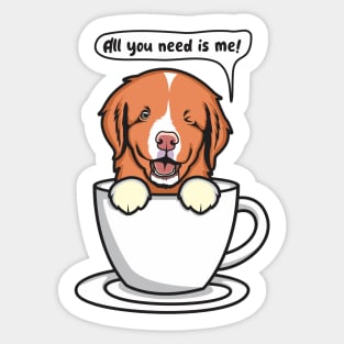 Toller Puppy All You Need Is Me Sticker